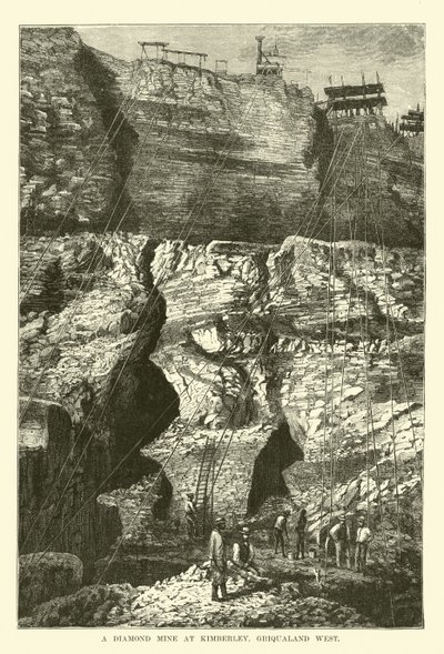 A Diamond Mine at Kimberley, Griqualand West by English School