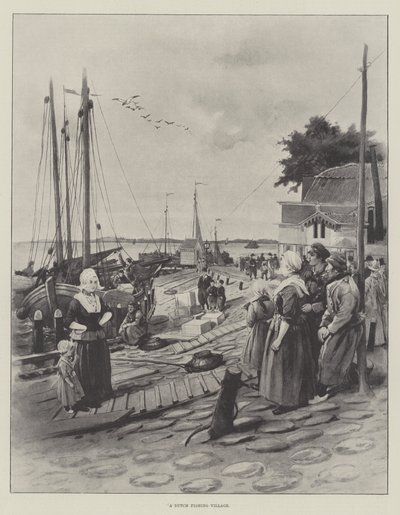 A Dutch Fishing Village by English School