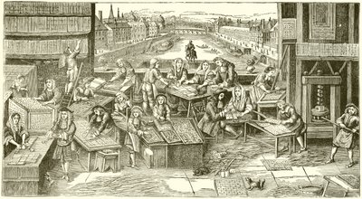A French Playing Card Factory in the Time of Louis XIV by English School