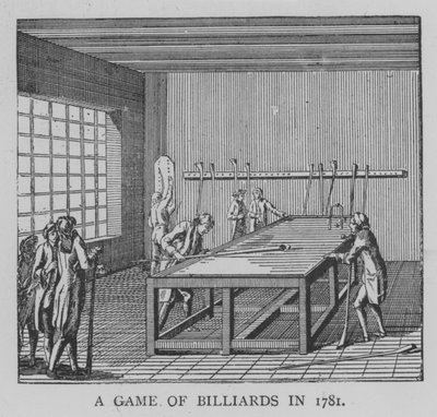 A Game of Billiards in 1781 by English School