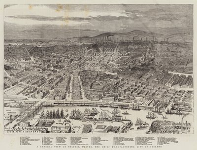 A General View of Belfast, Ulster, the Chief Manufacturing City of Ireland by English School
