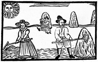 A Harvesting Scene, an illustration from 