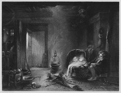 A Highland Cottage, from the picture in the Vernon Gallery by English School