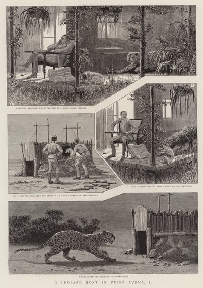 A Leopard Hunt in Upper Burma, I by English School
