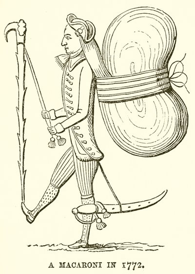 A Macaroni in 1772 by English School