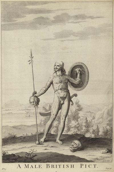 A Male British Pict by English School