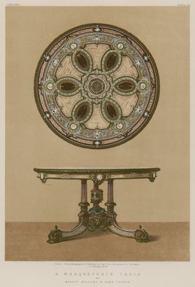 A Marqueterie Table by English School
