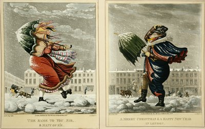 A Merry Christmas and a Happy New Year in London: And the Same to You, Sir, and Many of Em, engraved by G. Hunt, 1827 by English School