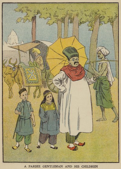 A Parsee Gentleman and His Children by English School