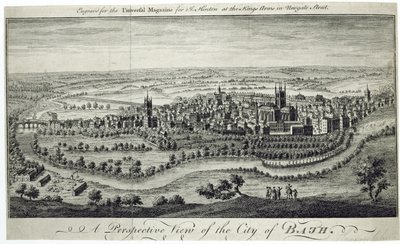 A Perspective View of the City of Bath, engraved for the Universal Magazine, c.1750 by English School