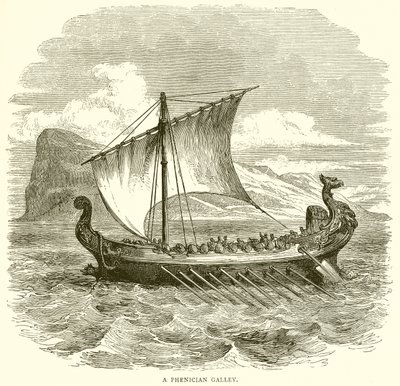 A Phoenician Galley by English School