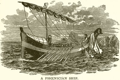 A Phoenician Ship by English School