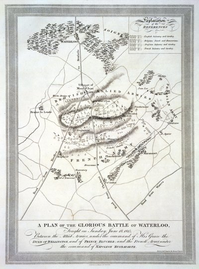 A Plan of the Glorious Battle of Waterloo by English School