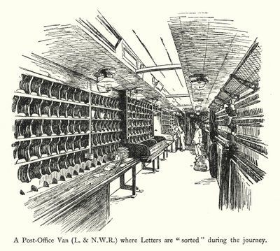 A Post-Office Van, L and NWR, where Letters are sorted during the journey by English School