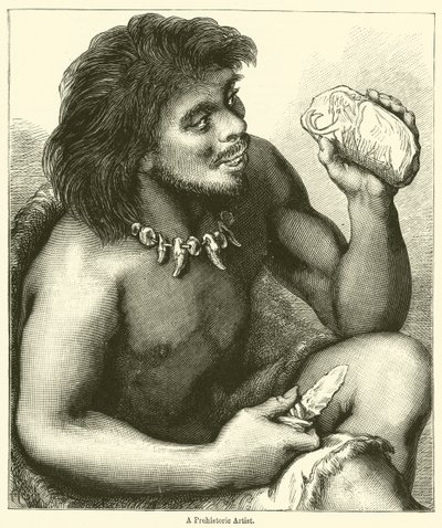 A Prehistoric Artist by English School