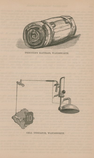 A Prisoners Mattress and a Cell Indicator by English School