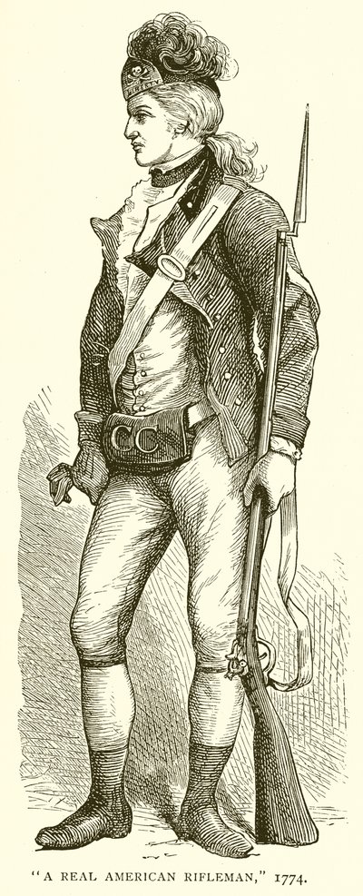A Real American Rifleman, 1774 by English School