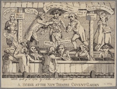 A Scene at the New Theatre, Covent Garden: Satire Depicting a Political Hustings in Covent Garden, London by English School