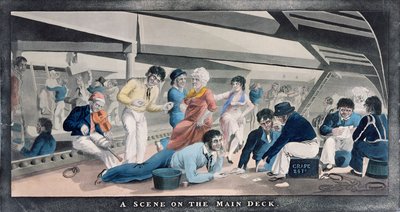 A Scene on the Main Deck, published by I.W. Laird, 1841 by English School