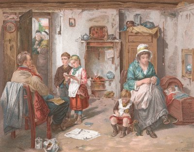 A School Board in a Cottage by English School