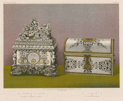 A Table Clock; A Casket by English School