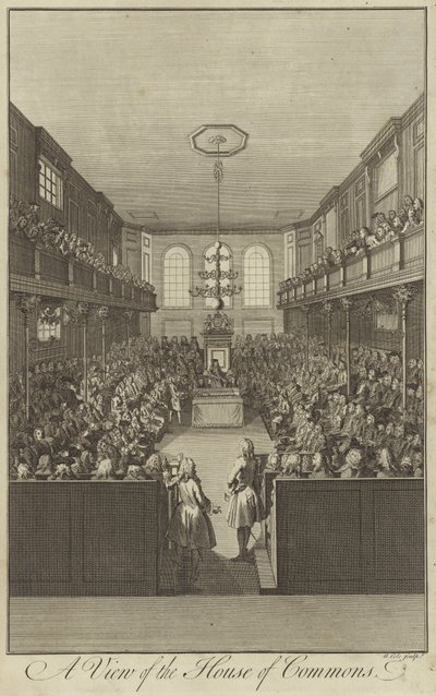 A View of the House of Commons, Westminster by English School