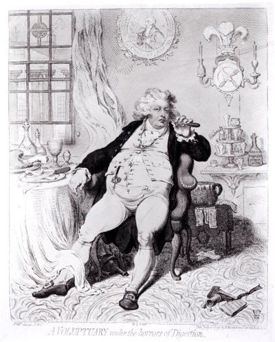 A Voluptuary Under the Horrors of Digestion, Published in 1792 by English School