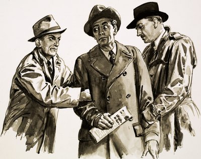 A World War 2 spy being arrested by English School