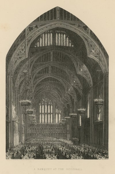 A Banquet at the Guildhall by English School