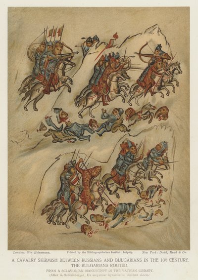 A Cavalry Skirmish Between Russians and Bulgarians in the 10th Century by English School