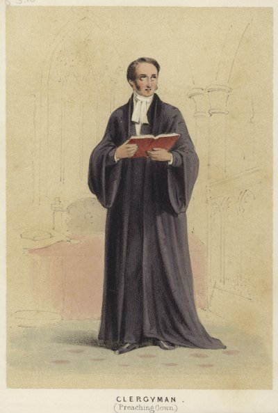 A Clergyman Wearing a Preaching Gown by English School