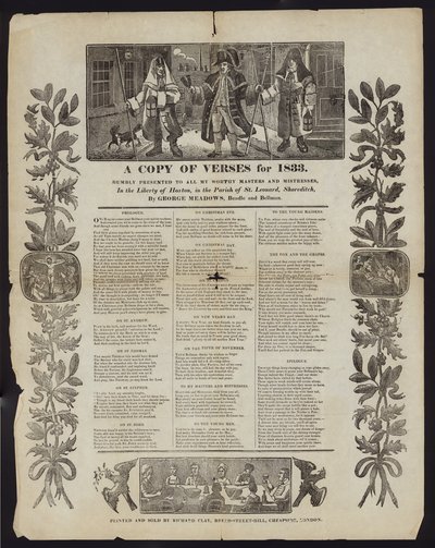 A Copy of Verses for 1833 by English School