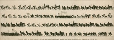 A correct view of the funeral procession of her late Most Gracious Majesty Queen Caroline when passing through the City of London on 14 August 1821 by English School