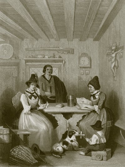 A Family Scene in the Tyrol by English School