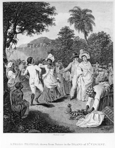A festival on the island of St. Vincent, from The History, Civil and Commercial, of the British Colonies in the West Indies by Bryan Edwards, engraved by Philipp Audinet, revised edition of 1794 by English School
