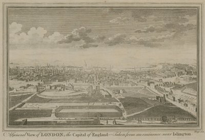 A general view of London, the capital of England, taken from an eminence near Islington by English School