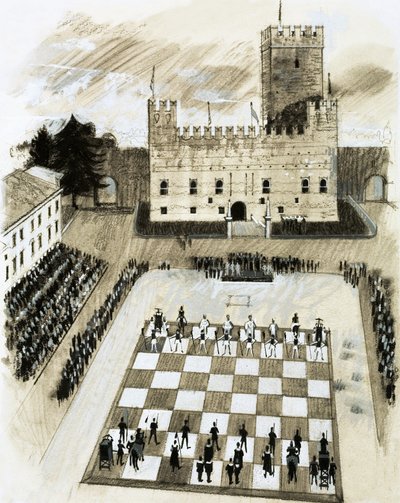 A giant game of chess is part of a festival at the town of Marcostica by English School