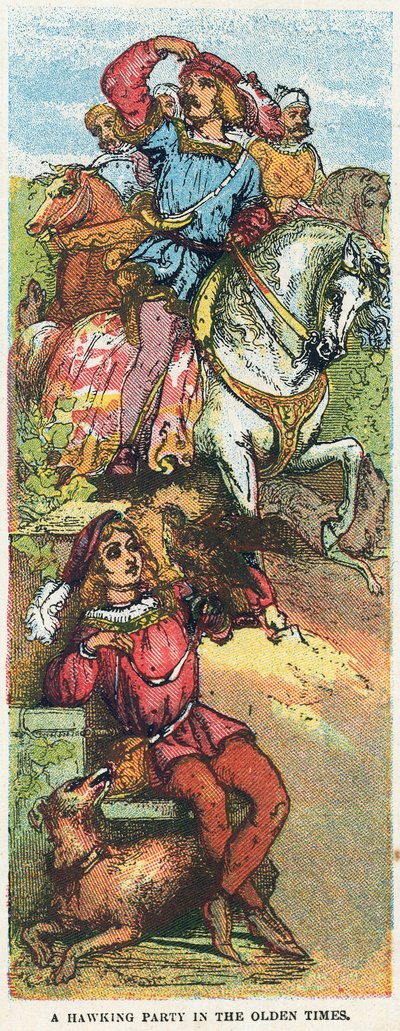 A Hawking Party in the Olden Times by English School