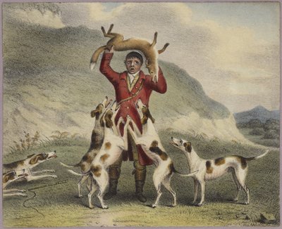 A Huntsman Lifting a Fox Above His Head by English School
