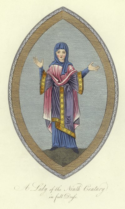 A Lady of the 9th Century in Full Dress by English School