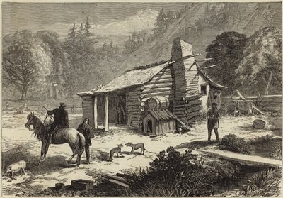 A Log Hut in California by English School