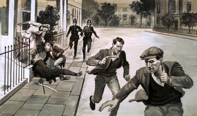 A man murdered in the street by English School