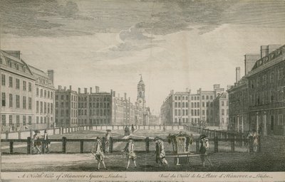 A north view of Hanover Square, London by English School