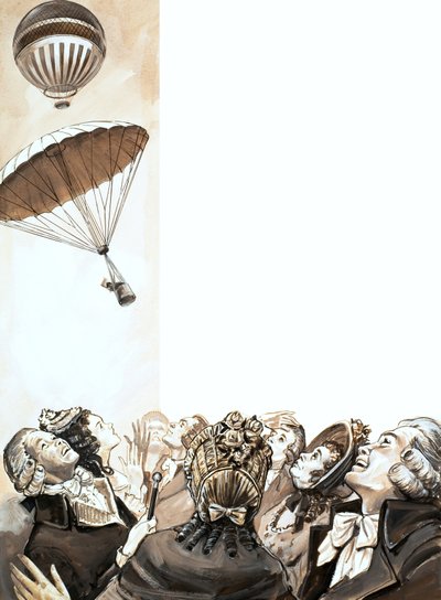 A parachute detaches itself from a balloon by English School