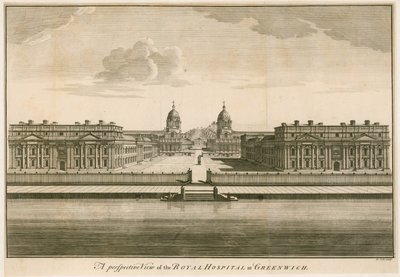 A Perspective View of the Royal Hospital at Greenwich, London by English School
