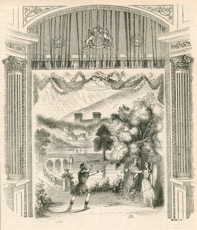 A scene from the play King Arthur, Drury Lane Theatre, London by English School