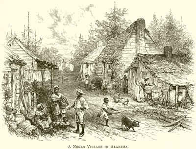 A Slave Village in Alabama by English School