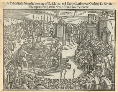 A Table Describing the Burning of Bishop Ridley and Father Latimer at Oxford by English School