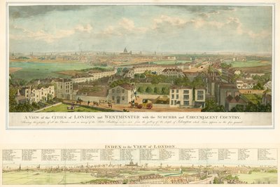 A View of the Cities of London and Westminster with the Suburbs and Circumjacent Country by English School
