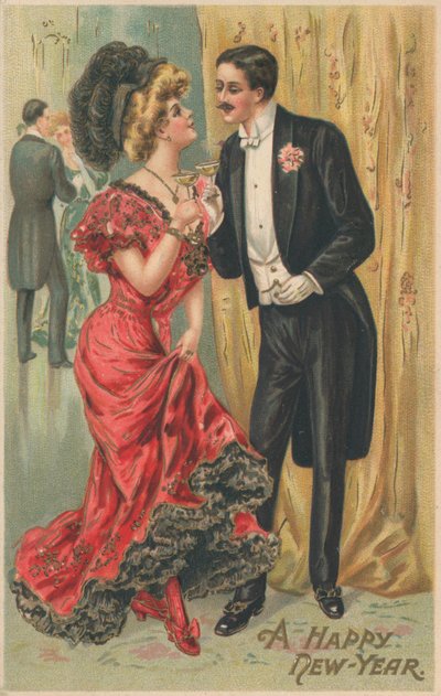 A well-dressed couple attending a party by English School
